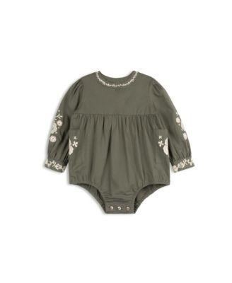 Girls' Floral Embroidered Cotton Romper - Baby by ELY'S&CO.