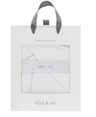 Jersey Cotton Spandex Swaddle Blankets with Beanie Gift Set by ELY'S&CO.
