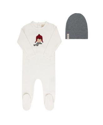 Unisex French Terry Autumn Kids Collection Footie and Beanie - Baby by ELY'S&CO.