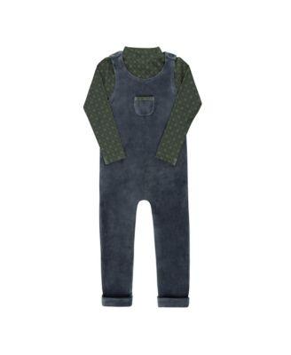 Unisex Velour Plaid Bear Collection Overalls and Turtleneck - Baby by ELY'S&CO.