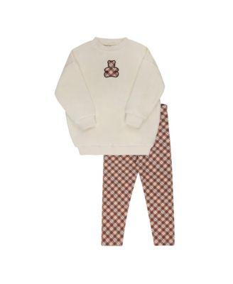 Unisex Velour Plaid Bear Collection Sweatshirt + Leggings - Baby by ELY'S&CO.