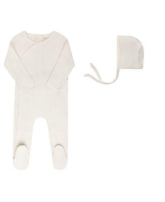 Unisex Whip Stitch Collection Footie + Bonnet - Baby by ELY'S&CO.