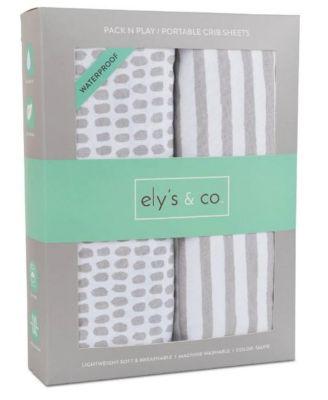 Waterproof Pack N Play | Mini Portable Crib Sheet Set - Age 0-9 Months by ELY'S&CO.