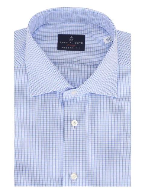 checked cotton shirt by EMANUEL BERG