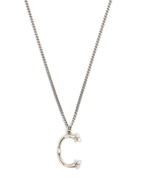 Alphabet Pendant C sterling silver necklace by EMANUELE BICOCCHI