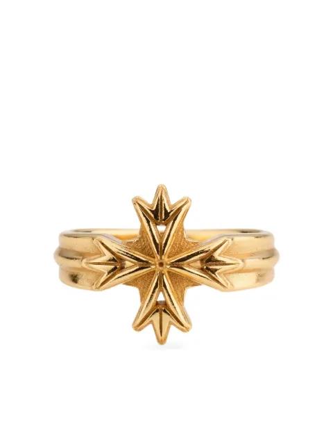 Logo cross ring by EMANUELE BICOCCHI