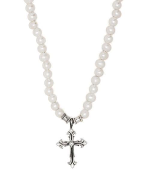 cross pendant pearl necklace by EMANUELE BICOCCHI