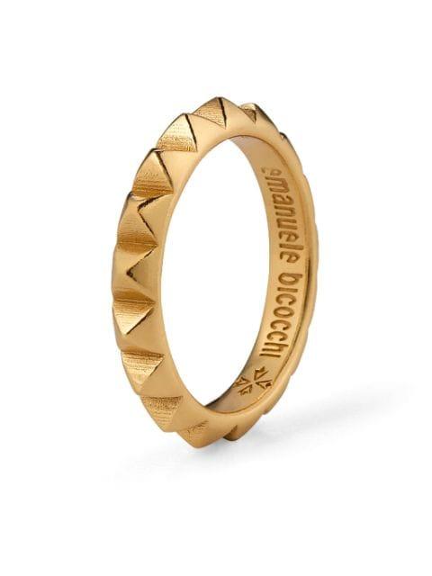 engraved-logo band ring by EMANUELE BICOCCHI