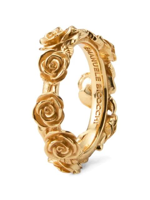 rose-detail band ring by EMANUELE BICOCCHI