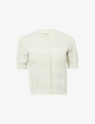 Boucle Short-Sleeve Cotton Cardigan by EMELLO