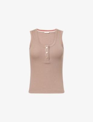 Scoop-Neck Ribbed Cotton-Blend Tank Top by EMELLO