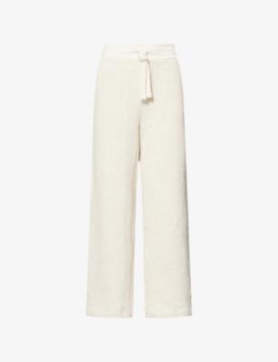 Striped Wide-Leg Cotton-Knit Trousers by EMELLO
