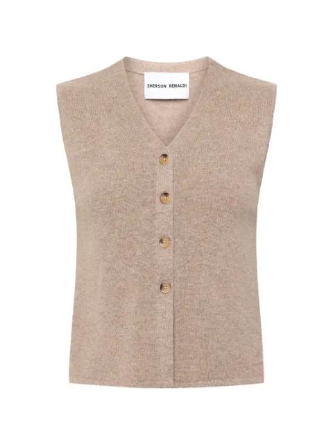 V-neck button-up vest by EMERSON RENALDI