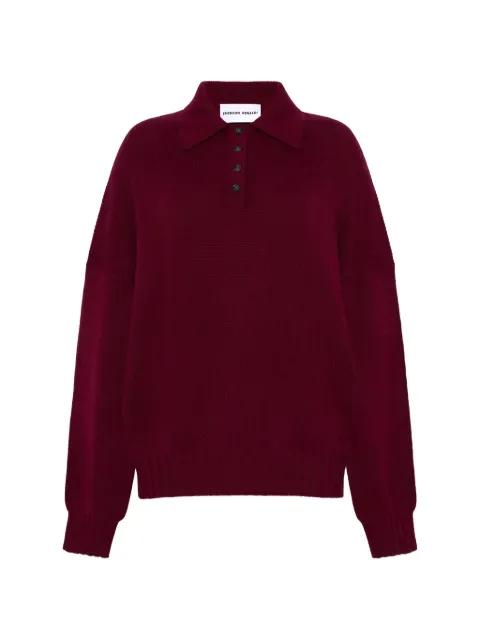 button knitted polo top by EMERSON RENALDI
