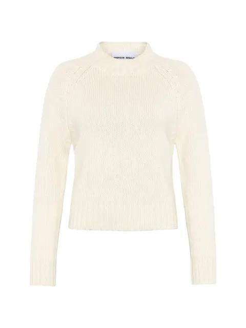 ribbed-knit raglan-sleeve sweater by EMERSON RENALDI