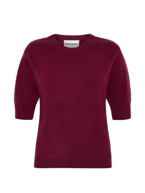short-sleeve ribbed-trim sweater by EMERSON RENALDI