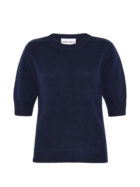 short-sleeve ribbed-trim sweater by EMERSON RENALDI