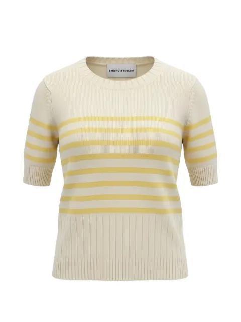 striped short-sleeve sweater by EMERSON RENALDI