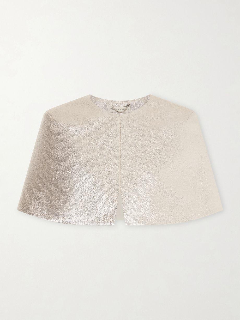 Domie cloqué metallic cape by EMILIA WICKSTEAD