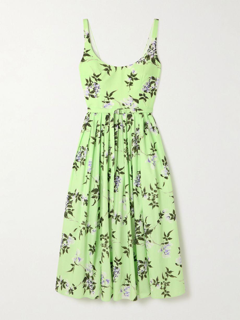 Eglantine belted gathered floral-print cotton-poplin midi dress by EMILIA WICKSTEAD