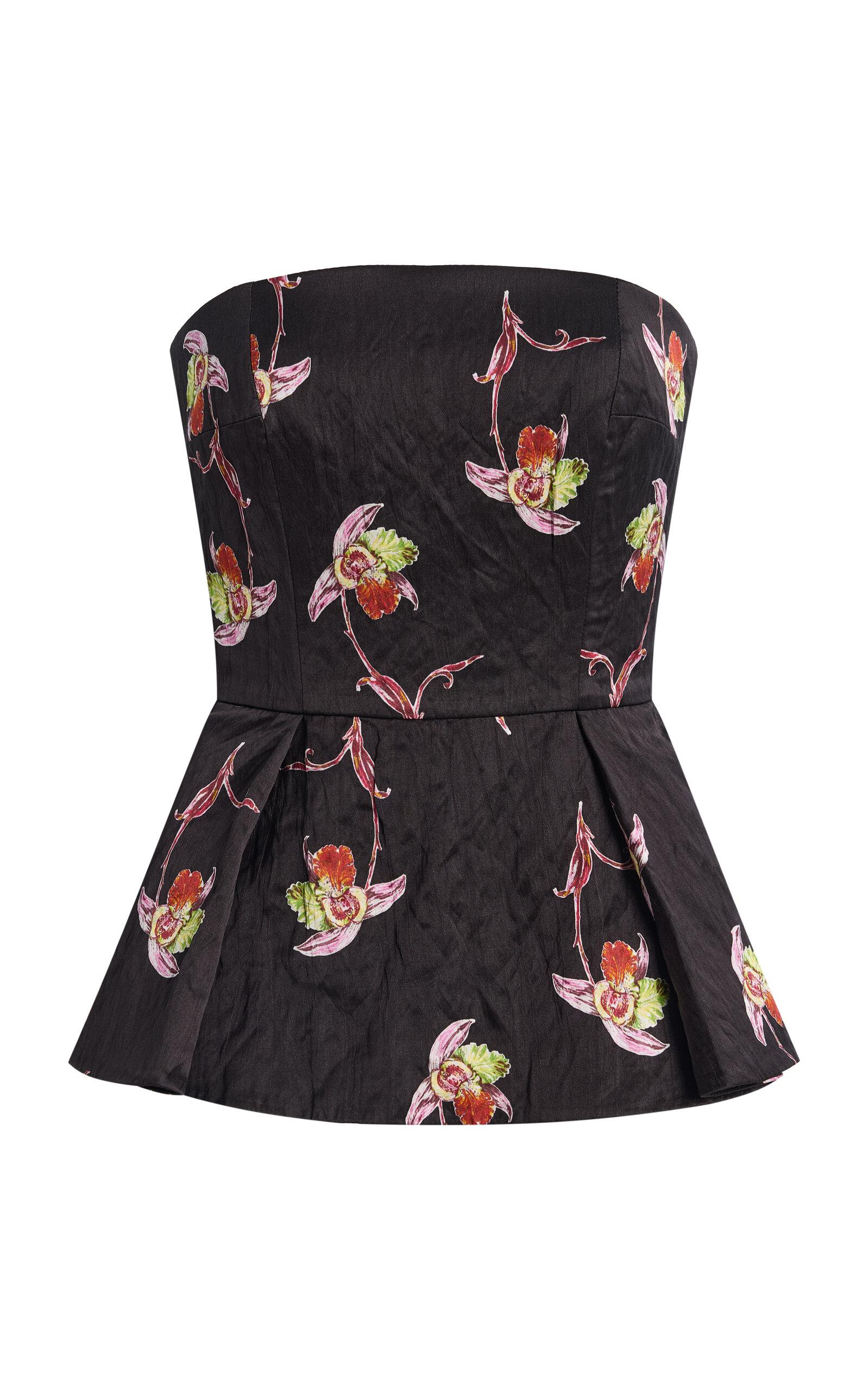 Emilia Wickstead Jadiel Floral Satin Peplum Top - Moda Operandi by EMILIA WICKSTEAD