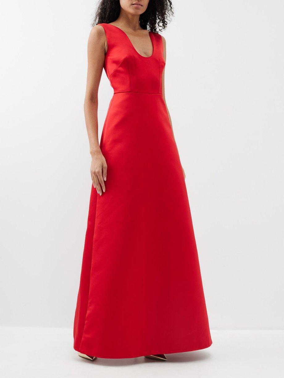 Filippa sleeveless satin gown by EMILIA WICKSTEAD
