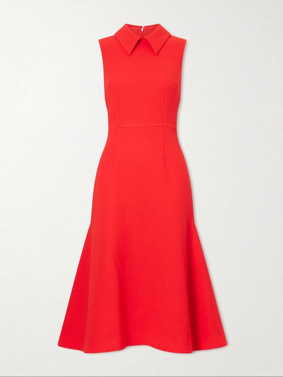 Leontine wool-crepe midi dress by EMILIA WICKSTEAD