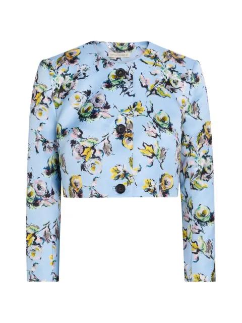 Lizette floral-print cropped jacket by EMILIA WICKSTEAD