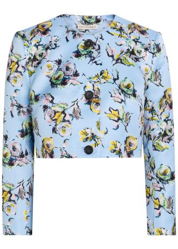 Lizette floral-print duchess-satin jacket by EMILIA WICKSTEAD