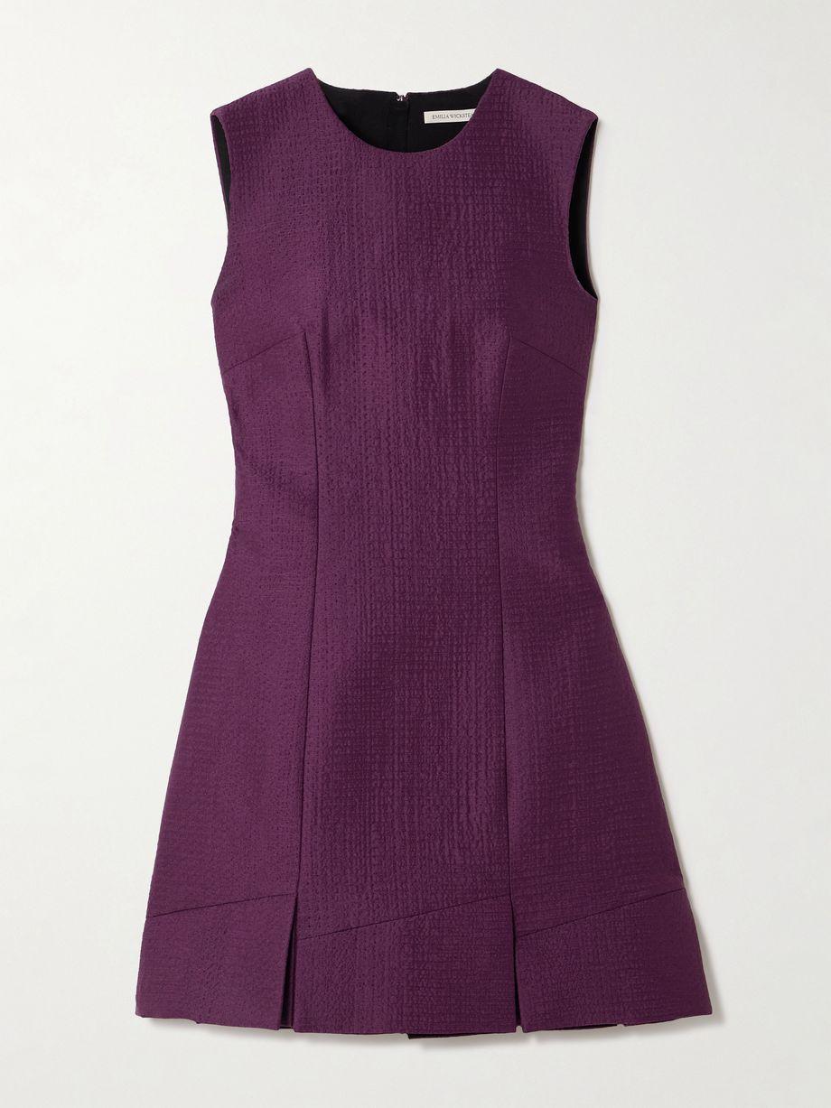 Petronella pleated cloqué mini dress by EMILIA WICKSTEAD