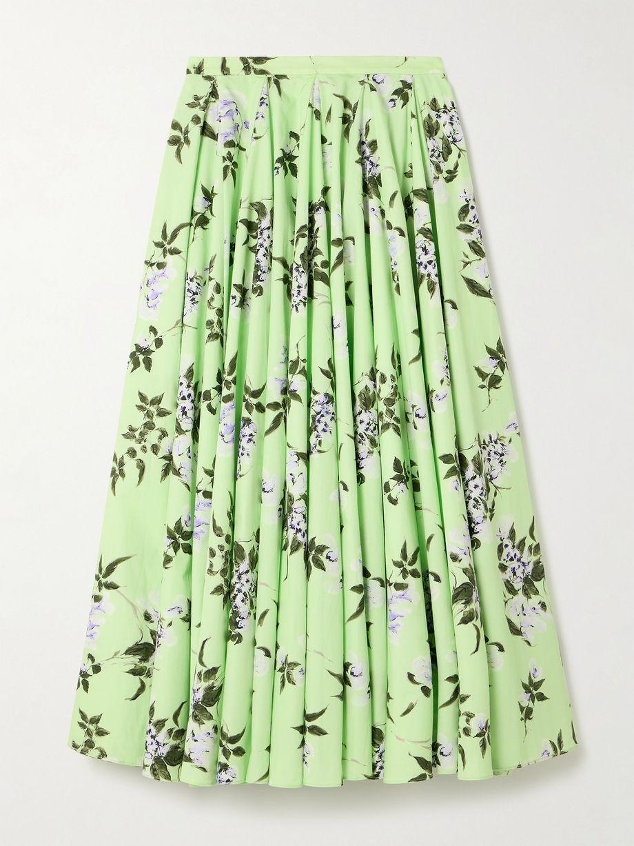 Rhea floral-print cotton-poplin midi skirt by EMILIA WICKSTEAD