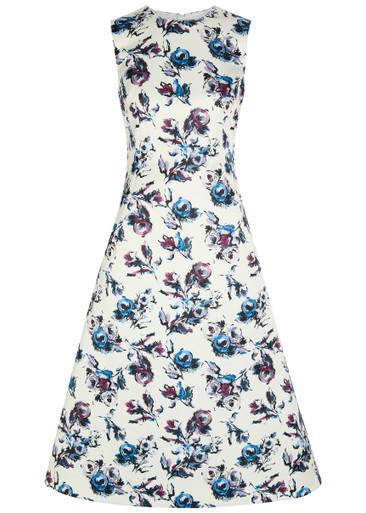 Rumi floral satin midi dress by EMILIA WICKSTEAD