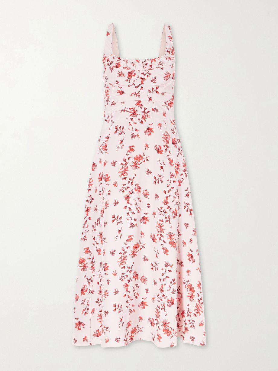 Verena ruched floral-print silk midi dress by EMILIA WICKSTEAD