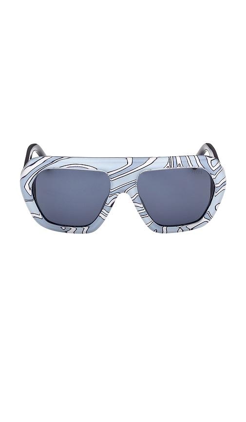 Emilio Pucci Geometric Sunglasses in Baby Blue by EMILIO PUCCI
