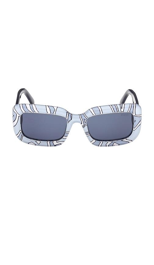 Emilio Pucci Rectangular Sunglasses in Baby Blue by EMILIO PUCCI