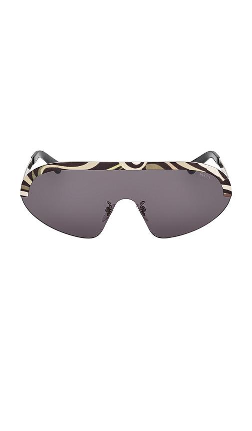 Emilio Pucci Shield Sunglasses in Grey by EMILIO PUCCI