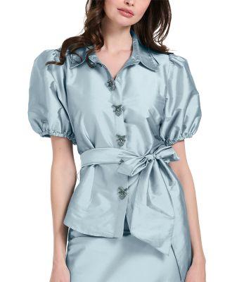 Taffeta Puff Sleeve Blouse by EMILY SHALANT
