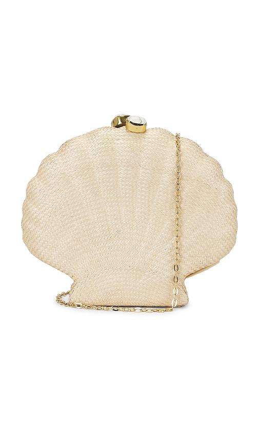 Emm Kuo Woven Shell Clutch in Cream by EMM KUO