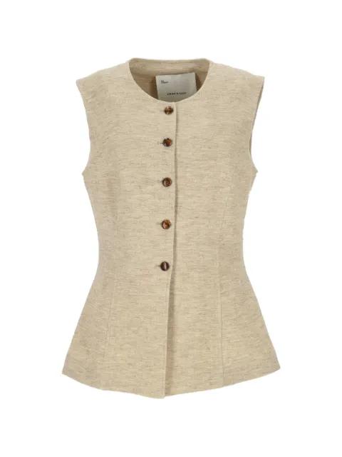 button-up sleeveless waistcoat by EMMA E GAIA