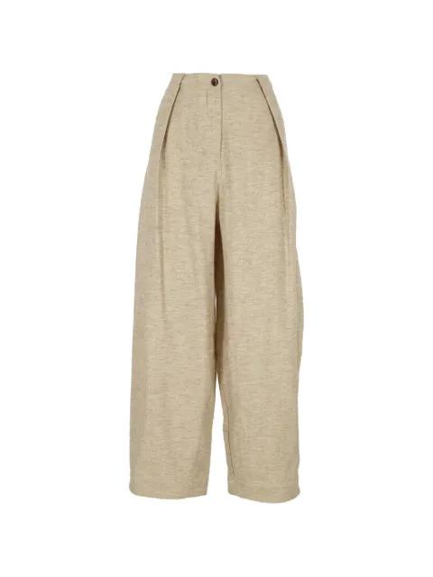 pleated wide-leg high-waisted trousers by EMMA E GAIA