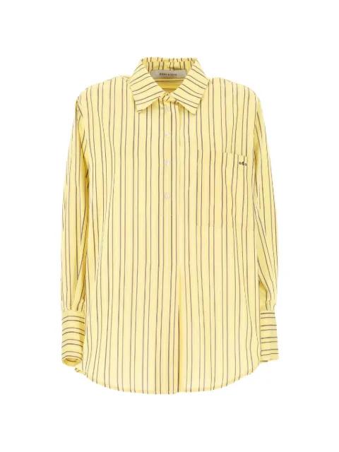 vertical-stripe logo-embroidered shirt by EMMA E GAIA