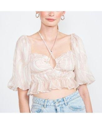 Women's Amora Ruched Crop Top by EMORY PARK