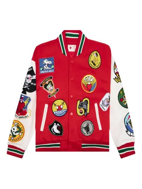embroidered-patches bomber jacket by EMOTIONALLY UNAVAILABLE