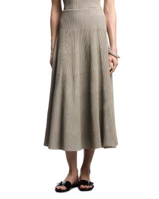 Bicolor Ribbed Midi Skirt by EMPORIO ARMANI