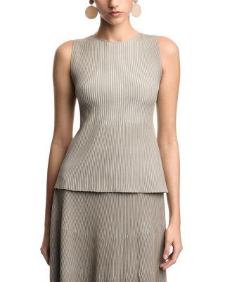 Bicolor Ribbed Sleeveless Top by EMPORIO ARMANI
