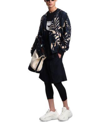 Blouson Palm Leaf Linen Blend Jacket by EMPORIO ARMANI