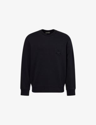 Brand-Patch Relaxed-Fit Cotton-Jersey Sweatshirt by EMPORIO ARMANI