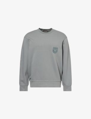 Brand-Patch Relaxed-Fit Cotton-Jersey Sweatshirt by EMPORIO ARMANI