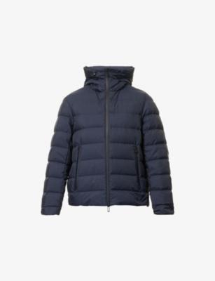 Brand-Print Hooded Shell-Down Jacket by EMPORIO ARMANI