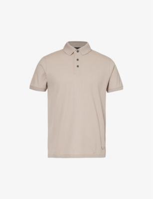 Brand-patch relaxed-fit cotton polo shirt by EMPORIO ARMANI